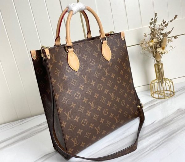 Replica Louis Vuitton Monogram Canvas Sac Plat MM Carryall Handbag - Image 2