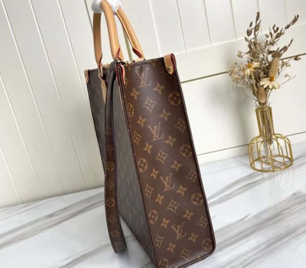 Replica Louis Vuitton Monogram Canvas Sac Plat MM Carryall Handbag - Image 3