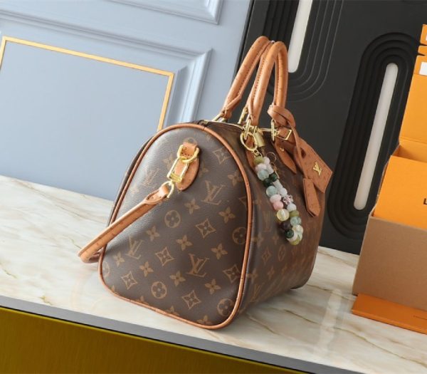 Replica Louis Vuitton Monogram Canvas Soft Speedy 30 Boho Handbag In Tan - Image 3