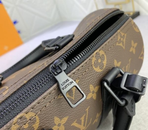 Replica Louis Vuitton Monogram Canvas Keepall Bandouliere 25 In Black - Image 7