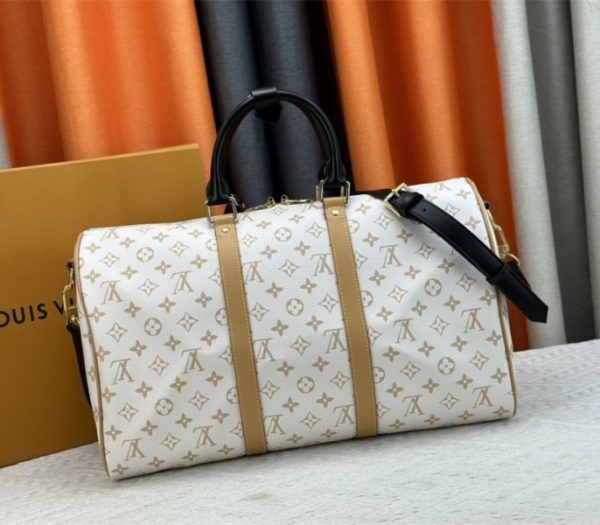 Replica Louis Vuitton Monogram Dune Keepall Bandouliere 45 Travel Bag - Image 3