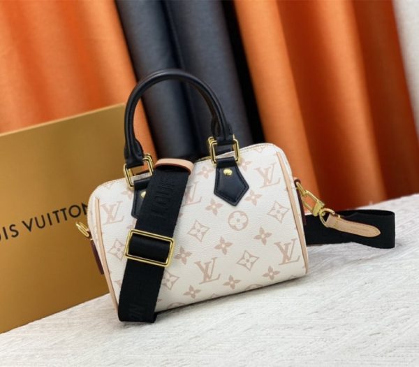 Replica Louis Vuitton Monogram Dune Canvas Speedy 20 Handbag With Jacquard Strap