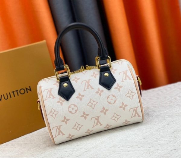 Replica Louis Vuitton Monogram Dune Canvas Speedy 20 Handbag With Jacquard Strap - Image 2