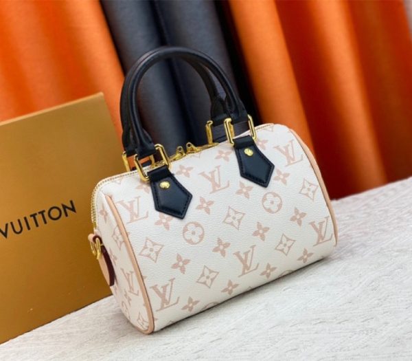 Replica Louis Vuitton Monogram Dune Canvas Speedy 20 Handbag With Jacquard Strap - Image 3