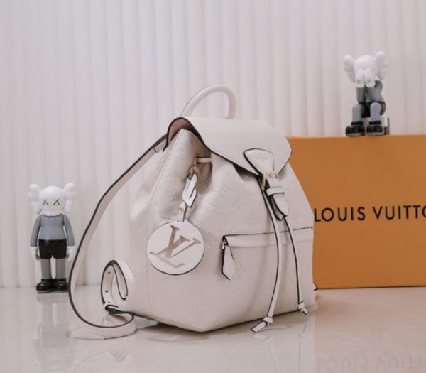 Replica Louis Vuitton Monogram Empreinte Leather Montsouris PM Backpack In White - Image 2