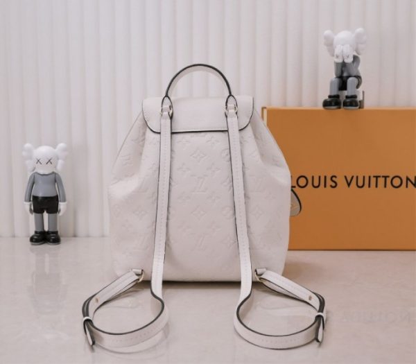 Replica Louis Vuitton Monogram Empreinte Leather Montsouris PM Backpack In White - Image 3