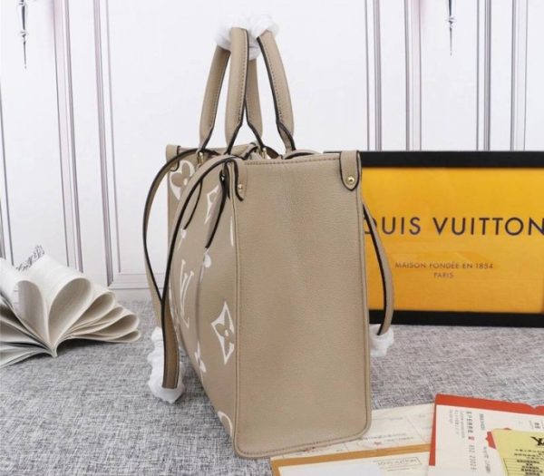 Replica Louis Vuitton Monogram Empreinte OnTheGo MM Tote In Tourterelle Gray - Image 3