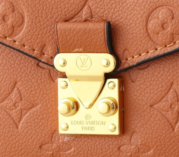 Replica Louis Vuitton Monogram Empreinte Metis Handbag In Cognac Brown - Image 8