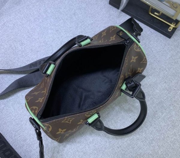 Replica Louis Vuitton Monogram Macassar Canvas Keepall Bandouliere 25 In Minty Green - Image 6