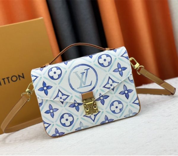 Replica Louis Vuitton LV By The Pool Monogram Tiles Canvas Metis Handbag In Lagoon Blue