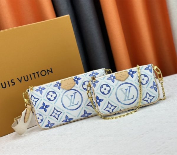 Replica Louis Vuitton LV By The Pool Monogram Tiles Canvas Multi Pochette Accessoires In Lagoon Blue - Image 3