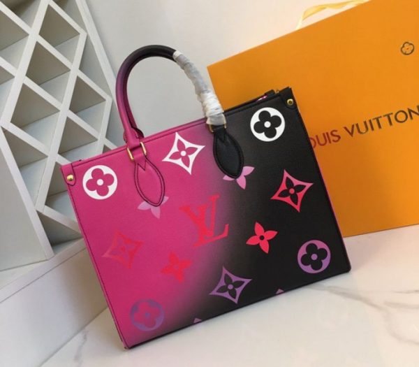 Replica Louis Vuitton Spring 2022 Onthego MM Tote In Midnight Fuchsia - Image 2