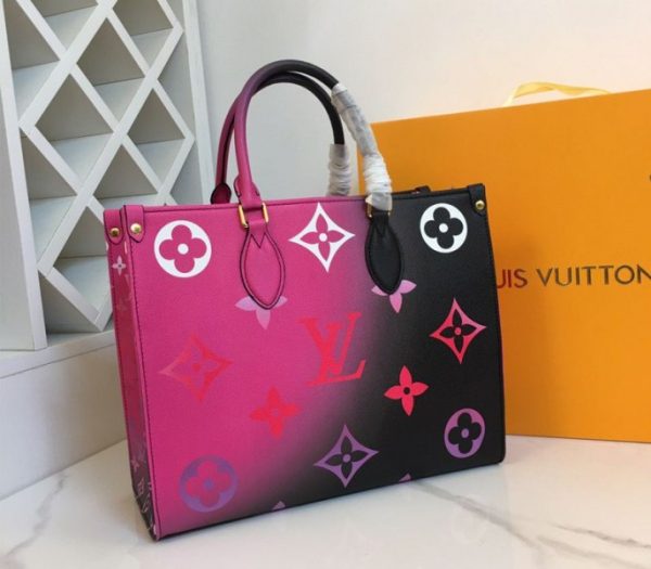 Replica Louis Vuitton Spring 2022 Onthego MM Tote In Midnight Fuchsia - Image 3