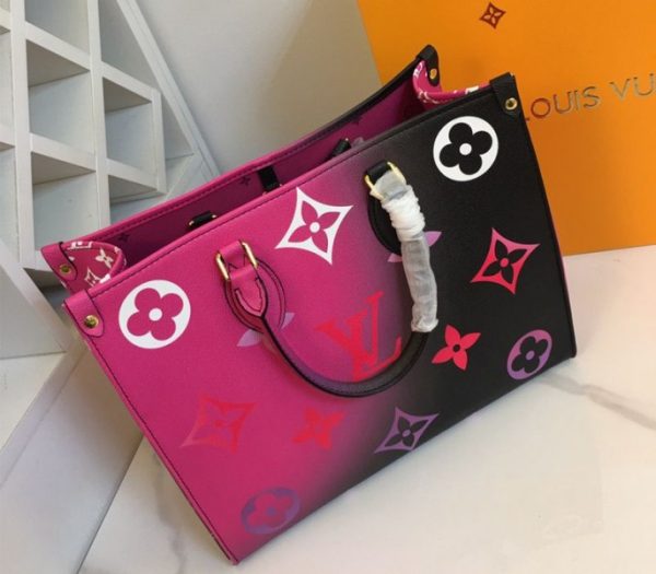 Replica Louis Vuitton Spring 2022 Onthego MM Tote In Midnight Fuchsia - Image 5