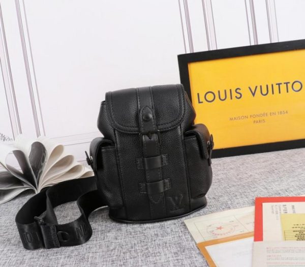 Replica Louis Vuitton Taurillon Leather Christopher XS Backpack In Black