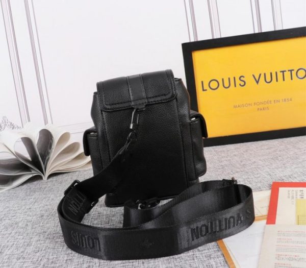 Replica Louis Vuitton Taurillon Leather Christopher XS Backpack In Black - Image 3