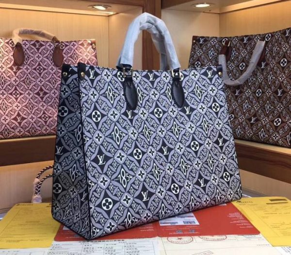 Replica Louis Vuitton Since 1854 Onthego GM Tote In Navy Blue - Image 2