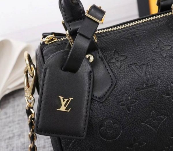 Replica Louis Vuitton Monogram Empreinte Speedy BB Handbag In Black - Image 7